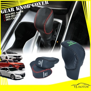 ปลอกหุ้มลูกบิดเกียร์รถยนต์ หนังวัวแท้ สําหรับ Honda 2018-2022 Accord 2022 City GN 11th Civic FE Gear Knob Cover