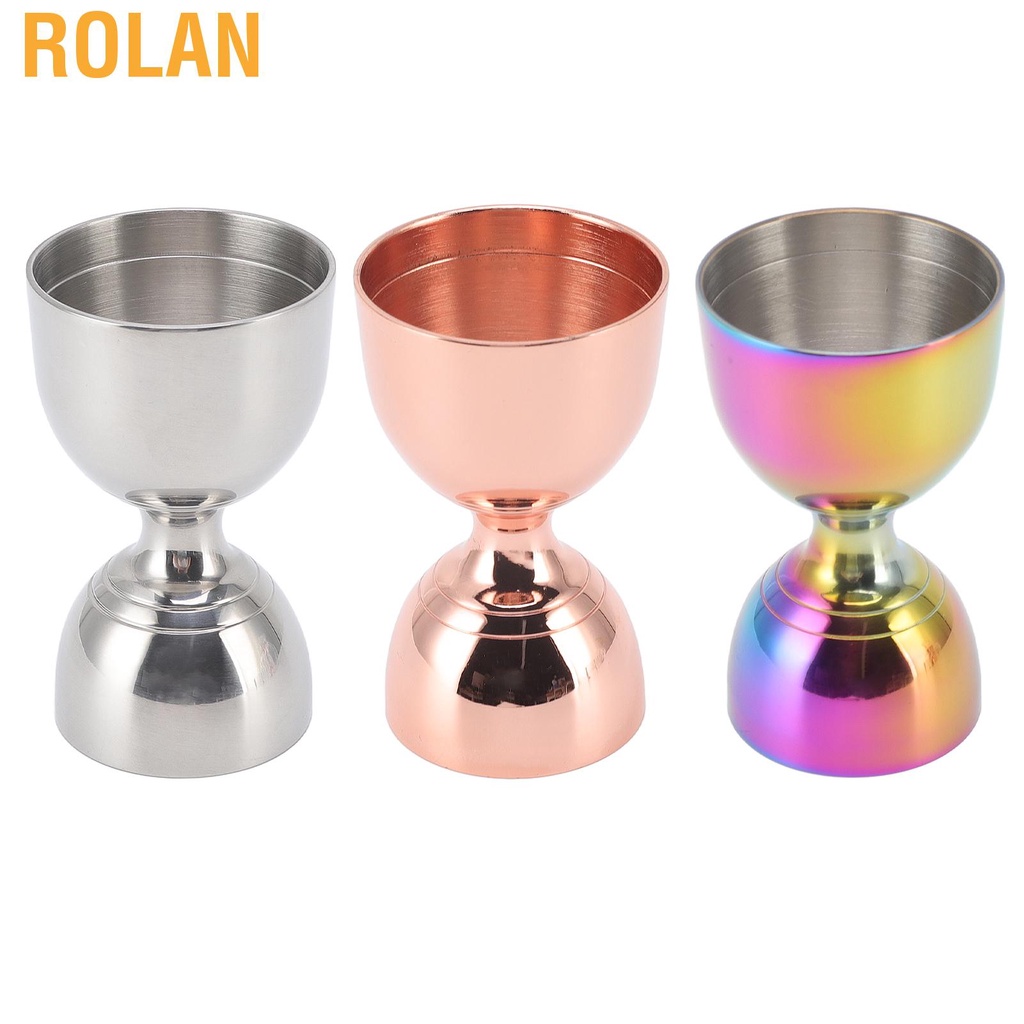 Rolan ค็อกเทล Jigger 30/60ml สแตนเลสทนทานความแม่นยำสูงวัด Shot เปิดกว้างสำหรับสุรา