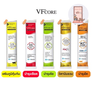 ขนมแมวเลีย Vf Core ไลซีน,บำรุงเลือด,บำรุงข้อต่อ,วิตามิน ขนาด12g