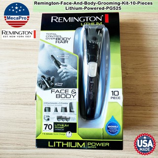 Remington® Face &amp; Body Grooming Kit 10 Pieces #PG525 Lithium Powered เครื่องโกนหนวด เครา แบบไร้สาย