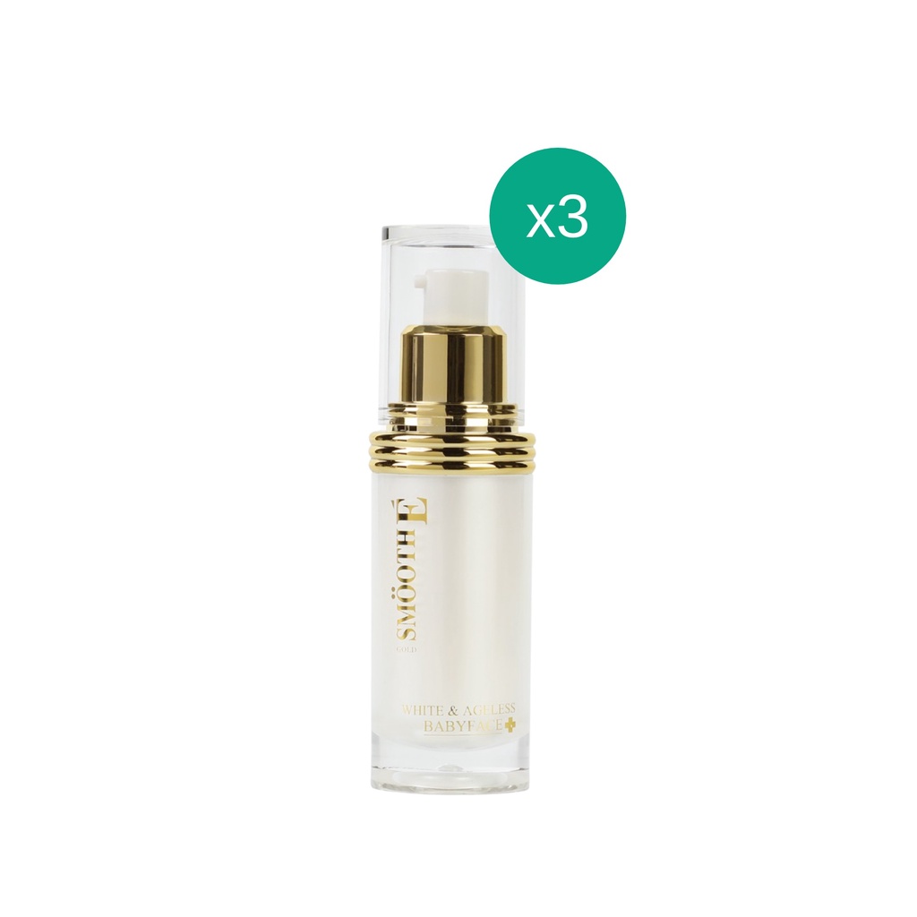 [แพ็ค 3] Smooth E Gold White & Ageless Babyface Cream 30 ml ครีมลดเลือนริ้วรอยร่องลึก ฟื้นฟูผิวโทรมเร่งด่วน ผิวขาวใส ราคา ถูกที่สุด ดีลบีเคเค แกลเลอรีภาพที่ 2