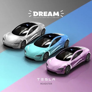 โมเดลรถยนต์ Dream 1:64 tesla roadster model 3 ของเล่นสําหรับเด็ก