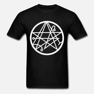 เสื้อผ้าผชเสื้อยืด ผ้าฝ้าย พิมพ์ลายสัญลักษณ์ Necronomicon Sigil Satan Satanism Occult แฟชั่นสําหรับผู้ชายS-5XL