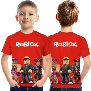 เสื้อยืดคอกลม พิมพ์ลายอนิเมะ Roblox 3 มิติ แฟชั่นฤดูใบไม้ผลิ และฤดูร้อน สไตล์เกาหลี สําหรับเด็กผู้ชาย และเด็กผู้หญิง [อายุ 5-14 ปี]