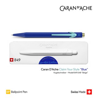 Caran DAche 849 Claim Your Style "Blue" Ballpoint Pen - ปากกาลูกลื่นคารันดัช 849 รุ่นพิเศษ สีน้ำเงิน