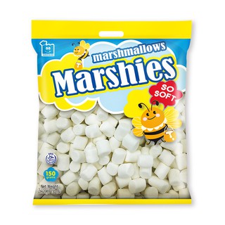 ✨นาทีทอง✨ มาร์ชี่ส์ มาร์ชแมลโลว์ สีขาว เม็ดกลาง กลิ่นวานิลลา 150 กรัม Marshies Vanilla Medium White Marshmallows 150 g