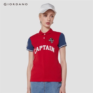 GIORDANO เสื้อโปโลผู้หญิง Womens Retro Bold Polo 05312232