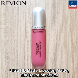 Revlon® Ultra HD Matte Lipcolor, Matte, 600 Devotion 5.9 ml เรฟลอน ลิควิดลิปสติก เนื้อแมท อัลตร้า เอชดี แม็ท ลิป คัลเลอร