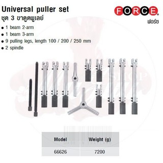 FORCE ชุด 3 ขาดูดพูเลย์ Universal puller set Model 66626