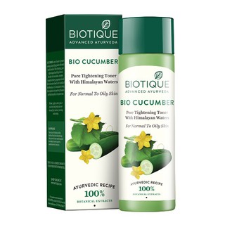 โทนเนอร์ Biotique bio cucumber ลดขนาดรูขุมขนของผิวผสมถึงผิวมัน 120ml.  ( EXP 11/2024)