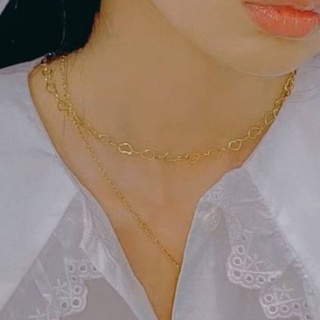 seadada สร้อยคอโซ่หัวใจเกาหลี สร้อยคอน่ารักหวาน ๆ 14k Love chain necklace