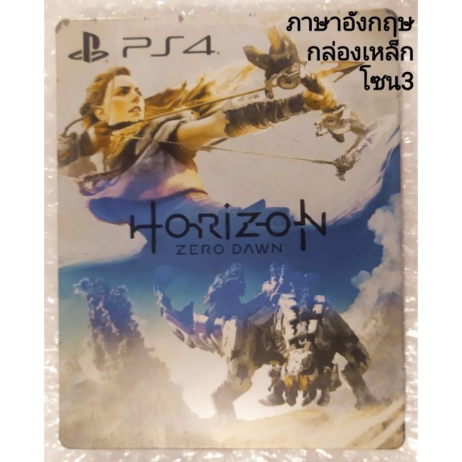 HORIZON ZERO DAWN แผ่นเกม + กล่องเหล็ก ENGLISH มือสอง PS4 R3 PLAYSTATION Z3 ZERODAWN DOWN PS5 GAME OF THE YEAR STEELBOOK