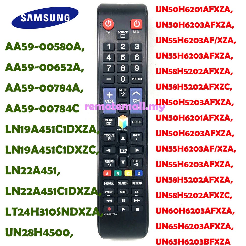 ใหม่ BN59-01178W สําหรับ Samsung LCD TV รีโมทคอนโทรล UN50H5203 AA59-00580A AA59-0062A AA59-00884A AA