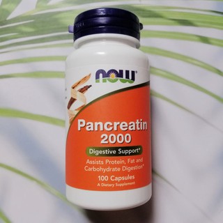 เอนไซม์แพนคริเอติน Pancreatin 2000mg 100capsules(Now Foods®)ระบบย่อยอาหาร