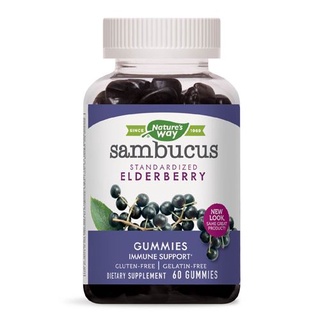 Natures Way Sambucus Elderberry 60 gummies วิตามินป้องกันหวัด เสริมภูมิคุ้มกัน