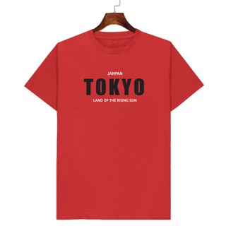 เสื้อยืดคอกลมสีแดง TOKYO มีเก็บปลายทาง