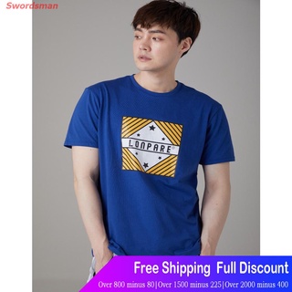 ผ้าฝ้าย 100% เสื้อยืดลำลอง LONPARE Half Sleeve Round Neck Mens T-Shirt Short sleeve T-shirtsS-3XL