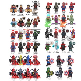 ของเล่นตัวต่อฟิกเกอร์ Marvel The Avengers Series SpiderMan Doctor Strange Captain America ขนาดเล็ก สําหรับเด็ก