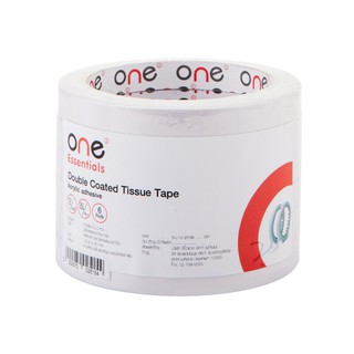 เทปเยื่อกาว 2 หน้า 12 มม.x20 หลา (แพ็ค6ม้วน) ONE Double-sided membrane tape 12 mm.x20 yd (pack 6 rolls) ONE