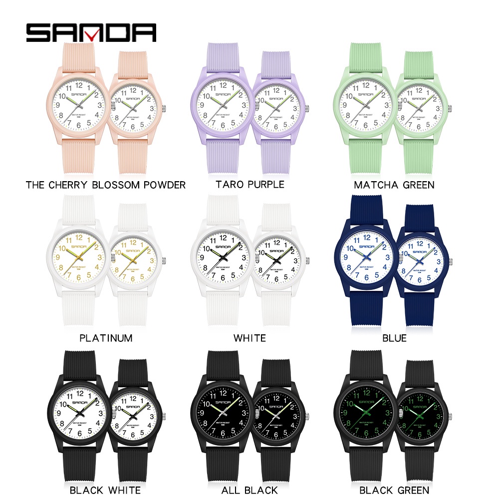 Sanda Brand นาฬิกาข้อมือควอตซ์แฟชั่น กันน้ํา บางเฉียบ สไตล์เรโทร เรียบง่าย สําหรับผู้ชาย ผู้หญิง