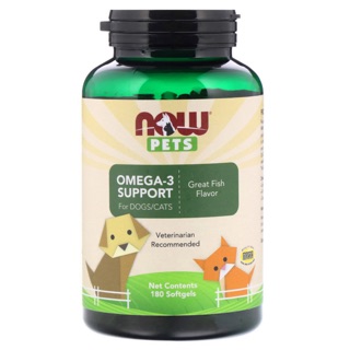 NOW PET Omega3 น้ำมันปลา บำรุงขน ผิวหนัง ลดขนร่วง บำรุงสมอง หัวใจ ข้อต่อ สุนัข-แมว (Now pet)