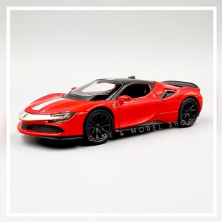 **สินค้าพร้อมส่ง** Ferrari SF90 Stradale 1:32 [XinHaoDi] โมเดลรถเฟอร์รารี่ เอสเอฟ  90 สตราเดล สีแดง, เหลือง