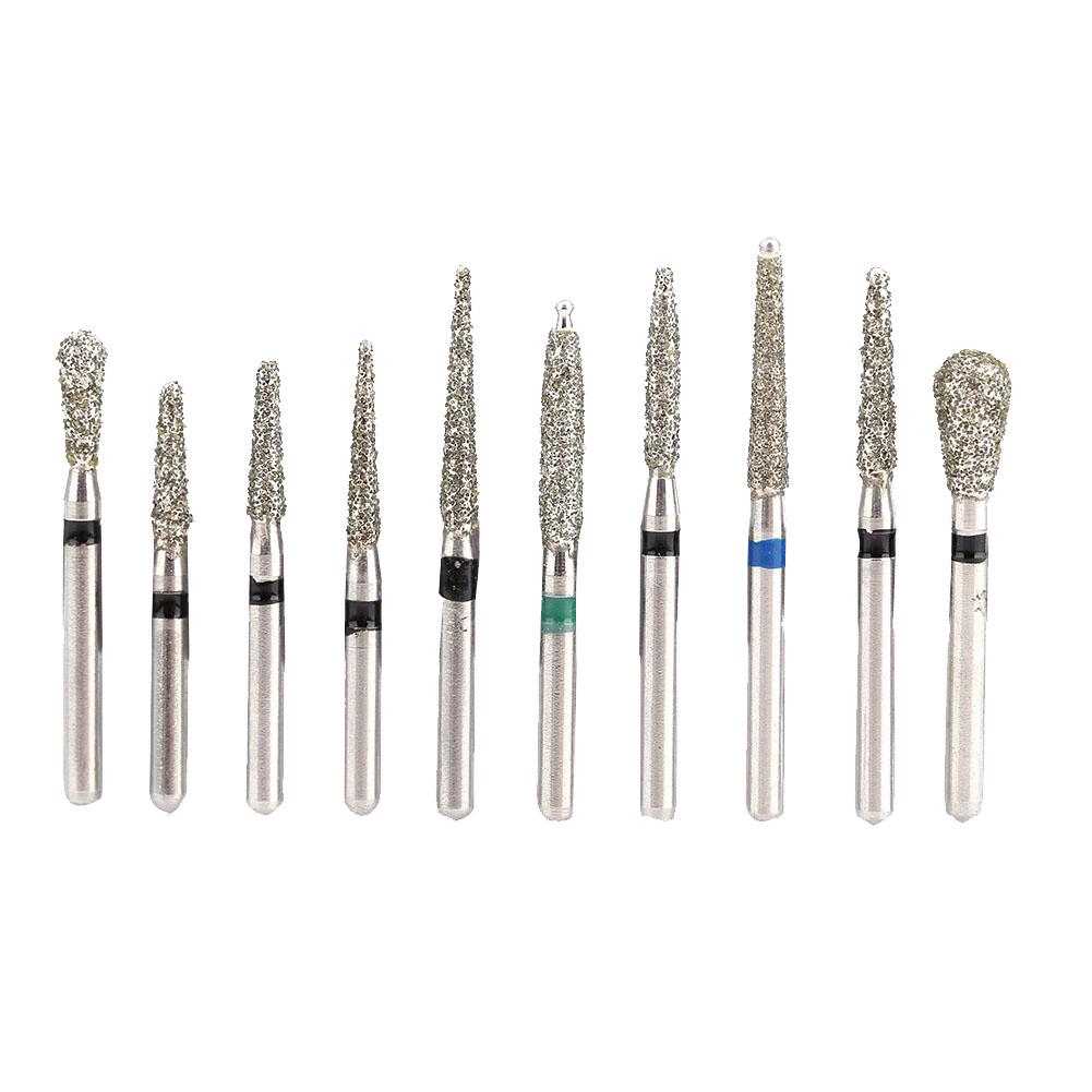Bits FG Burs Emery Speed 10pcs/set 6mm Dental High Diamond 1 Handpiece ...