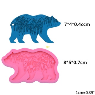 flgo Epoxy Resin Mold Forest Bear Keychain Silicone Mould DIY Craft Polymer Clay Tool