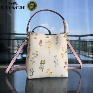 🎄พร้อมส่ง🌟Coach กระเป๋าถือผู้หญิงแฟชั่นพิมพ์ลายกระเป๋าสะพายไหล่ข้างเดียวหนังในสต็อก 3598