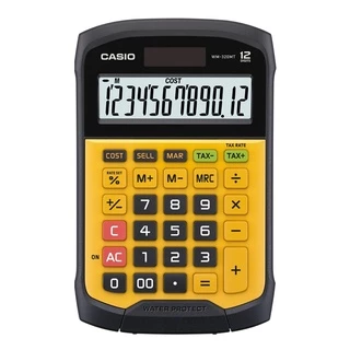Casio Calculator เครื่องคิดเลข คาสิโอ รุ่น WM-320MT แบบกันน้ำ 12 หลัก สีเหลือง