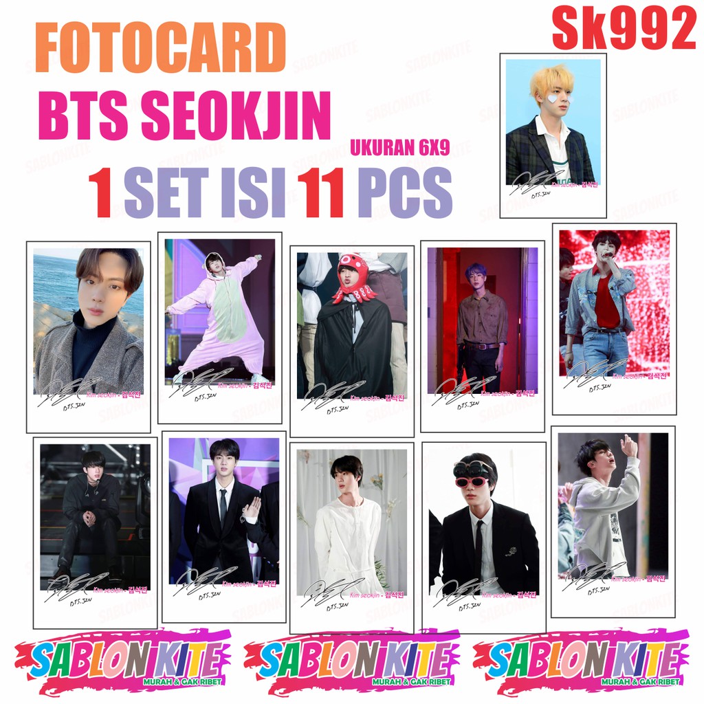 !! KPOP โฟโต้การ์ด SEOKJIN JIN PHOTO กระดาษอาร์ต SK992 FG SG JK V JH JM JIN