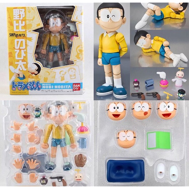 🌈 พร้อมส่ง 🦄 / S.H.Figuarts Doraemon Nobi Nobita 4”/10cm PVC Figure Anime Toy Gift New Bandai