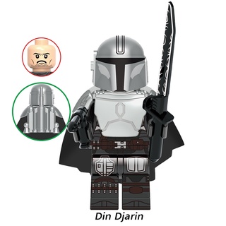 Din Djarin Star Bounty Hunter Minifigures Wars Mandalorian Beskar Armor ของเล่นตัวต่อ ของขวัญสําหรับเด็ก