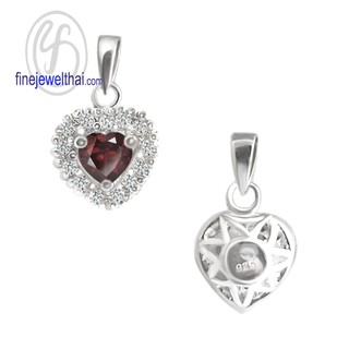 Finejewelthai-จี้โกเมน-โกเมน-จี้พลอย-พลอยประจำเดือนเกิด-Garnet-Silver-Pendant-Birthstone-P1082gm00 (ราคาต่อชิ้น)