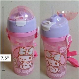 กระติกน้ำ BPA Free มายเมโลดี้ mymelody มีหลอดในตัว ถอดสายได้ ขนาดสูง 7.5 นิ้ว