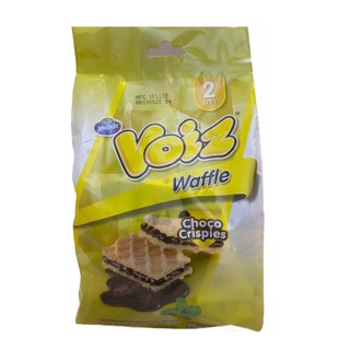 🔥SALE🔥Voiz วอยซ์ วาฟเฟิลไส้ครีมรสช็อกโกแลตและข้าวพอง 8 Voiz Waffle with Chocolate Flavour Cream and Rice Crispies