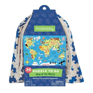 จิ๊กซอว์ถุงผ้าแบบพกพา(Puzzle to go) ลาย Map of the World