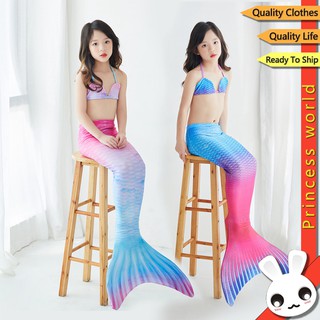 [พร้อมสต็อก] 2021 Summer Mermaid Tail Adult Women Swimming Suit Kids Girl Swimwear Parent-child Swimsuit