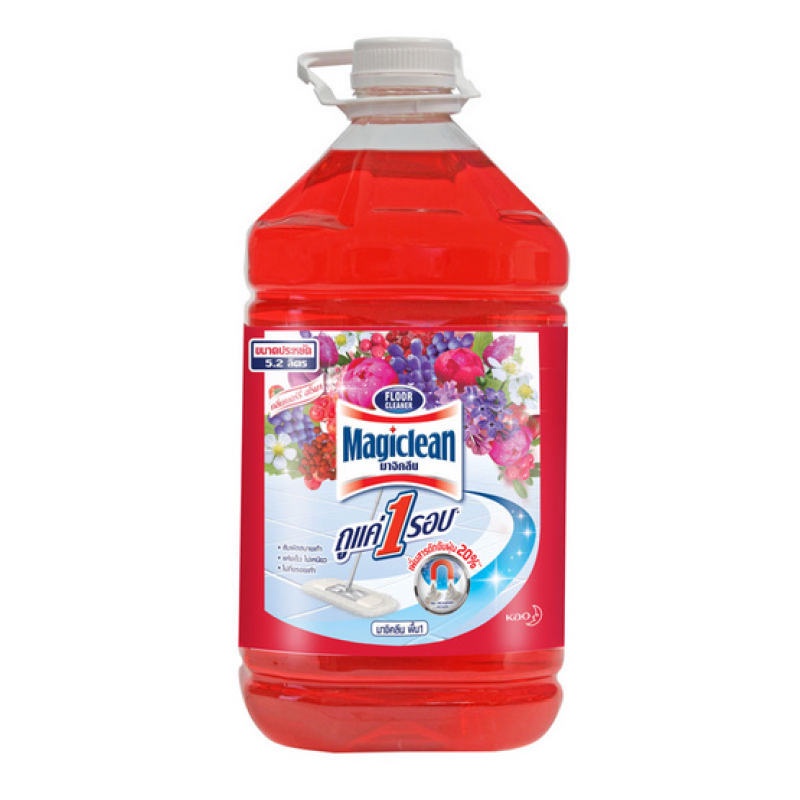 Magiclean มาจิคลีน น้ำยาถูพื้น (สีแดง) ขนาด 5 ลิตร