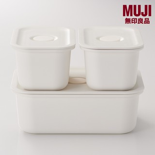 Muji กล่องใส่อาหารทรงสี่เหลี่ยม/ตื้น PP Muji 100%