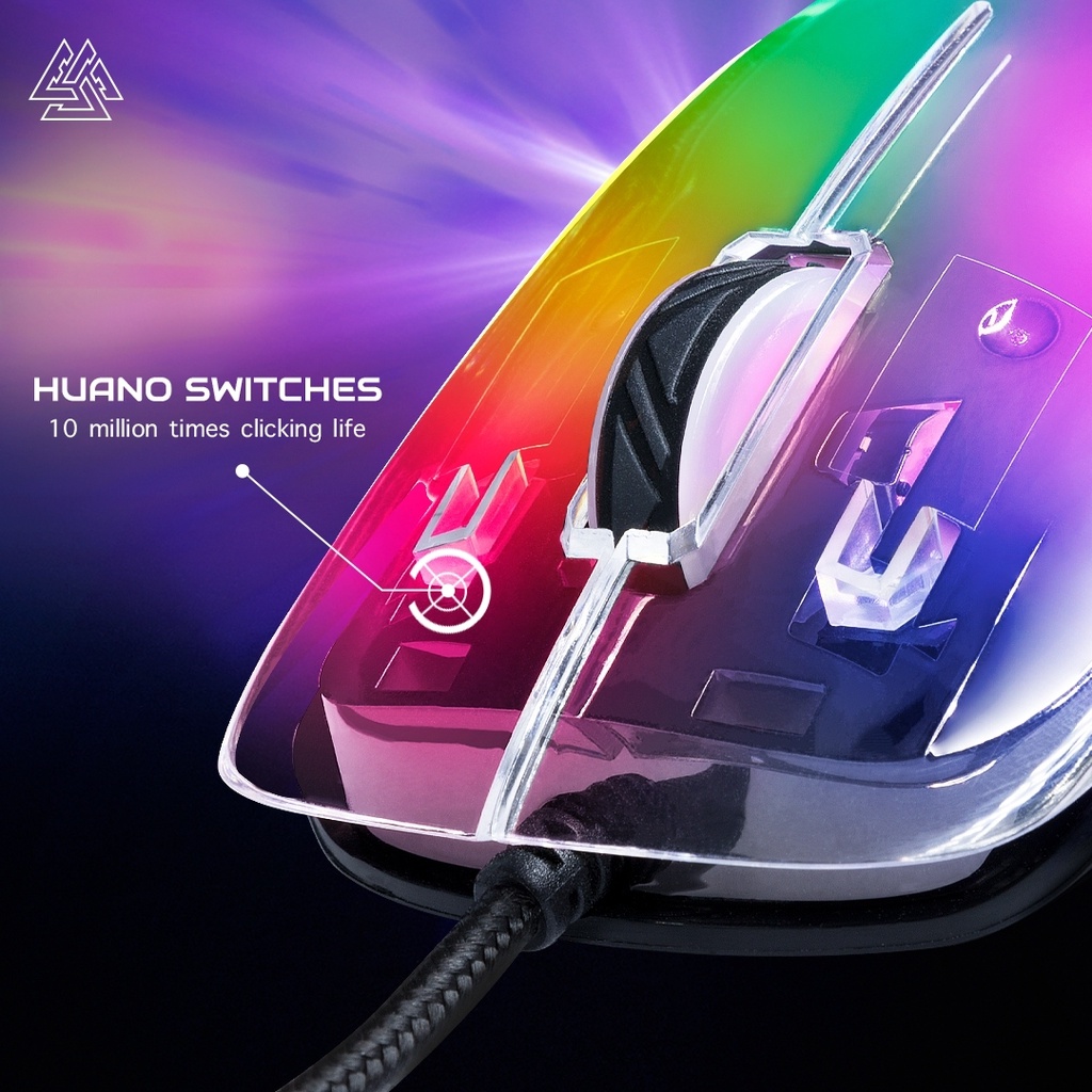 [สินค้ารับประกัน 2 ปี] EGA TYPE M11 Gaming Mouse เมาส์เกมมิ่ง มีสาย ตกแต่งด้วยไฟ Spectrum Lightning ปรับ DPI สูงสุด 12400 ปรับมาโครได้