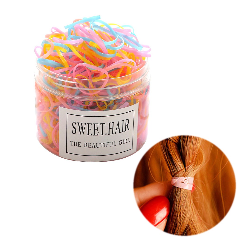 1000pcs Set 500pcs Set Multi Color Hair Holder Hair Tie Elastic