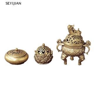 SEY Brass Pocket Lotus Jiuding Incense Burner Hollow Incense Mini Incense Burner JAN