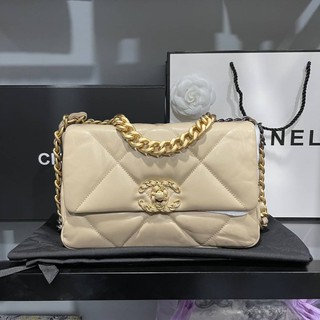 Chanel 19 สีเบจ Grade vip Size 26Cm