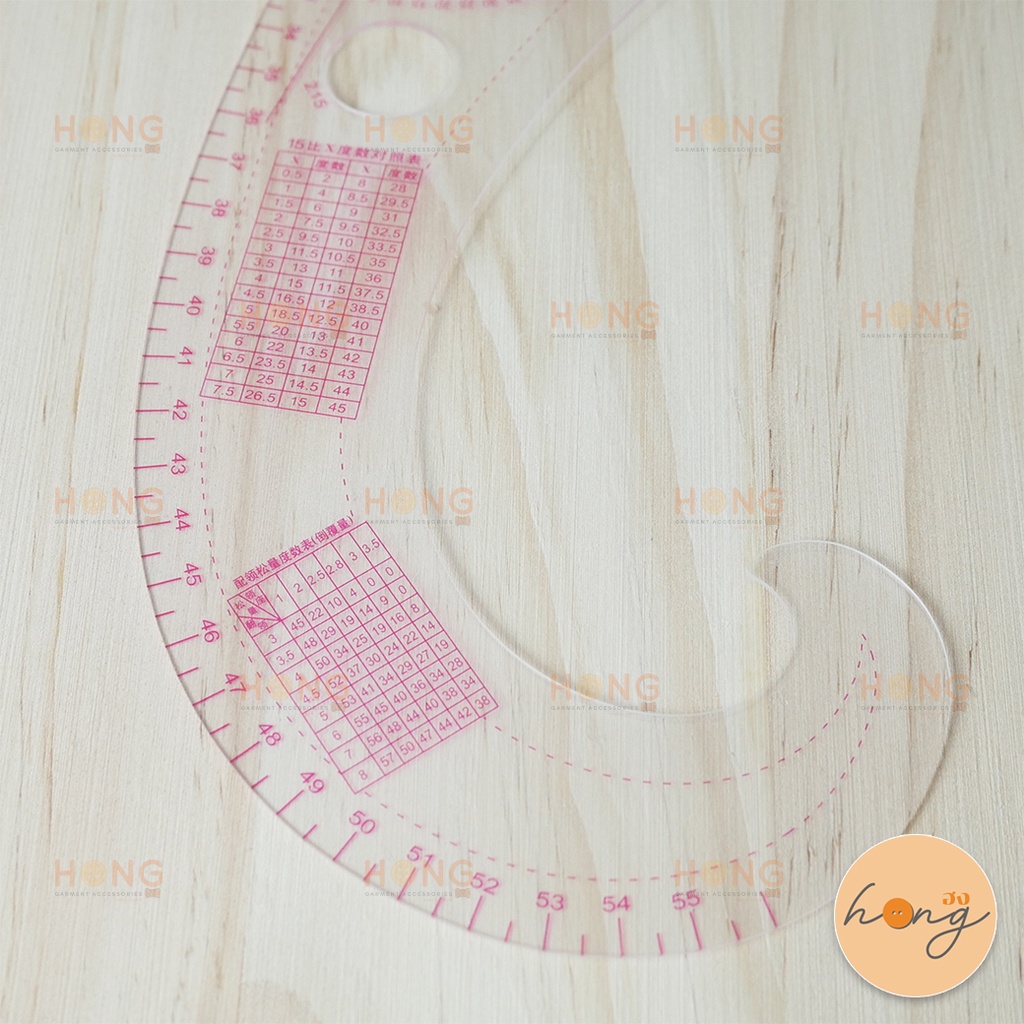 ไม้บรรทัดสำหรับแพทเทิร์นเสื้อผ้า Dress Making Pattern Ruler Kearing #TG-01852 (3250)-60CM [พร้อมส่งในไทย]