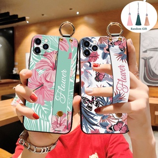 เคสโทรศัพท์มือถือแบบนิ่ม ลายดอกไม้ พร้อมสายคล้องมือ สําหรับ OPPO A16 A16K A95 A96 A36 A76 A74 A71 A57 A39 A37 A83 A37 F9 F11 Pro F1s F7 F5