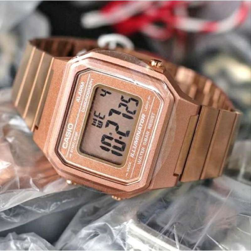 Win Watch Shop นาฬิกา Casio รุ่น B650WC5A สายแสตนเลส สีพิงค์โกลด์ ใส่ได้ทั้งชายและหญิง ประกัน CMG 1 