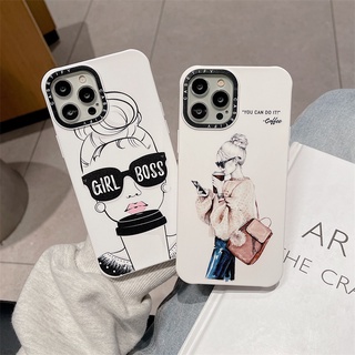 Casetify【girl Boss】เคสโทรศัพท์มือถือ ซิลิโคนนิ่ม TPU กันกระแทก คุณภาพสูง สําหรับ iPhone 13 Pro MAX 12 11 Pro MAX XR X XS MAX 7 8 Plus