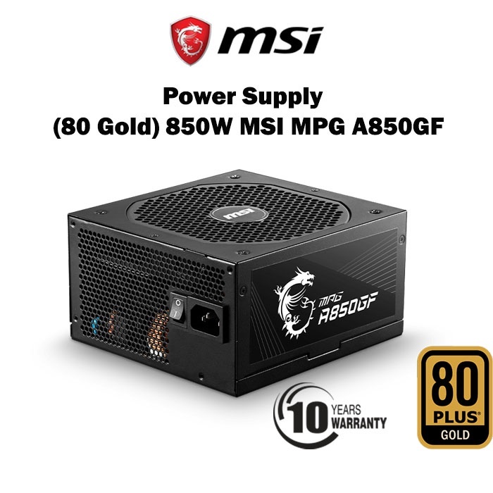 POWER SUPPLY  MSI MPG A850GF 80 PLUS GOLD, FULLY-MODULAR, JAPA ประกัน 10ปี