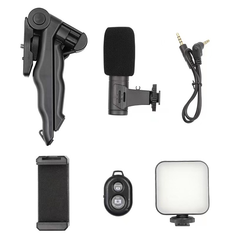 AY-49 Smartphone Video Kit อุปกรณ์ถ่ายวิดีโอ ขาตั้ง ที่จับสมาร์ทโฟน ไมค์ ไฟ LED ครบชุดพร้อมถ่าย Vlog